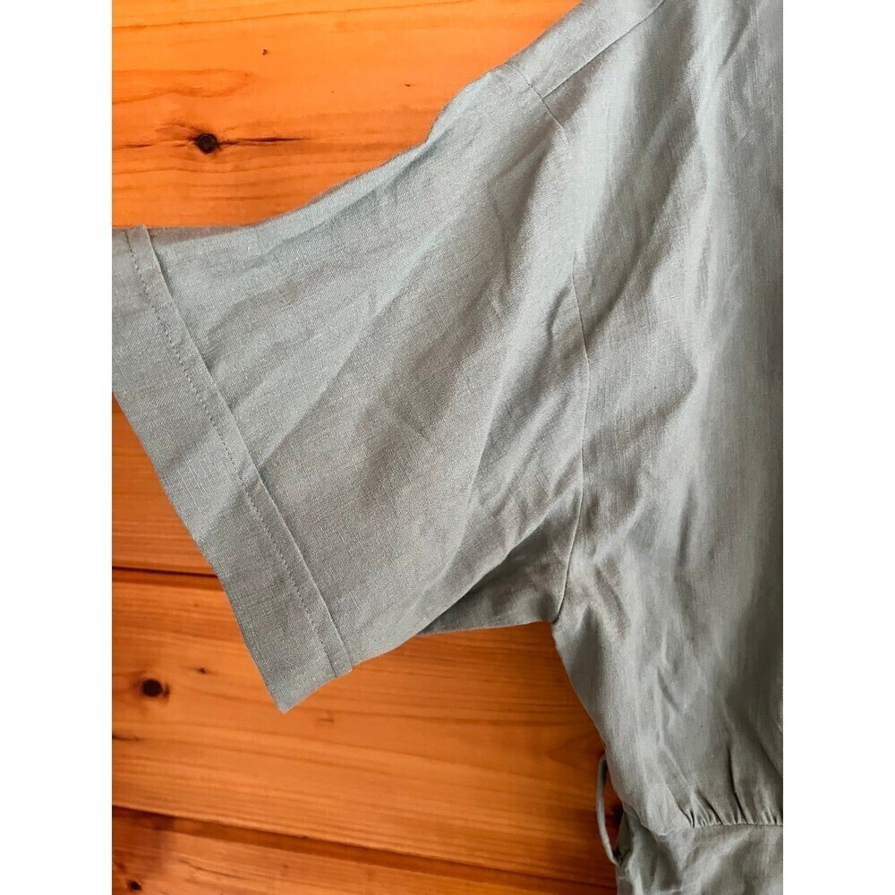 Zara Button Down Shirt Playsuit Shorts Jumpsuit L Green - Picture 4 of 7